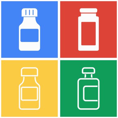 Tıp şişe Icon set.