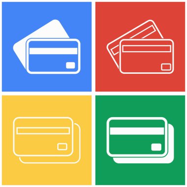 Kredi kartı Icon set.