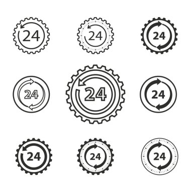 24 saat servis simge seti.