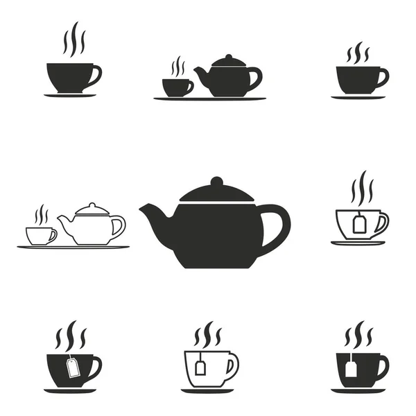 Conjunto de ícone de chá . — Vetor de Stock