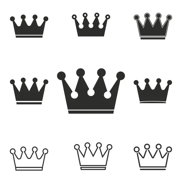 Crown icon set. — Stock Vector