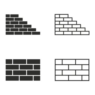 Tuğla duvar Icon set.
