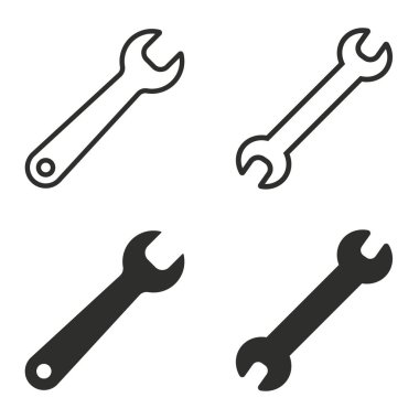 İngiliz anahtarı Icon set.