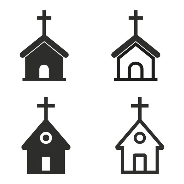 Kirchensymbole gesetzt. — Stockvektor
