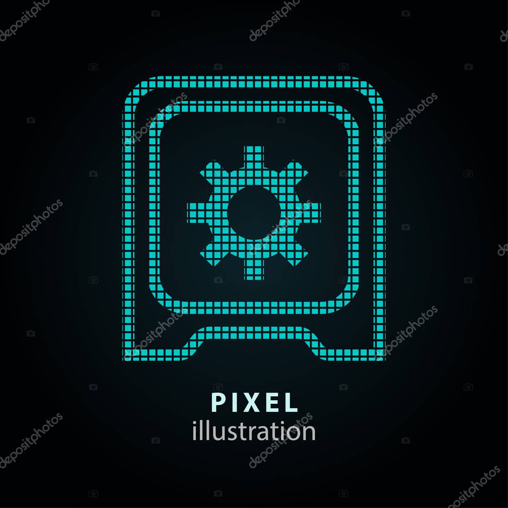 Safe - pixel icon. Vector Illustration. Design logo element. Isolated on black background. It is easy to change to any color.