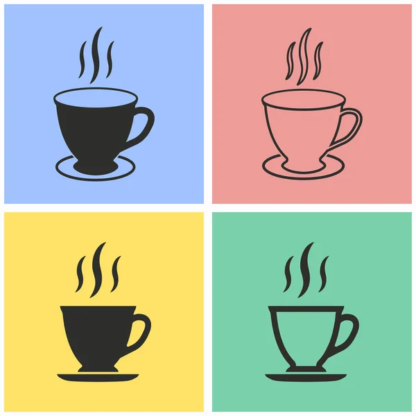 Taza de café icono conjunto . — Vector de stock