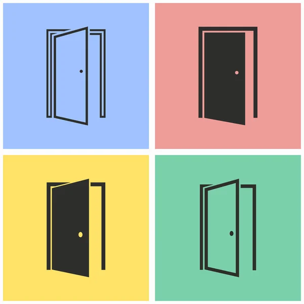 Icône de porte Set . — Image vectorielle