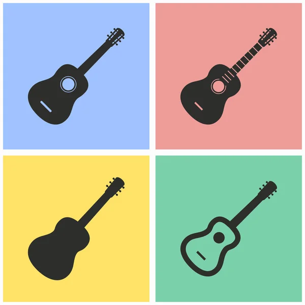 Conjunto de iconos de guitarra . — Vector de stock