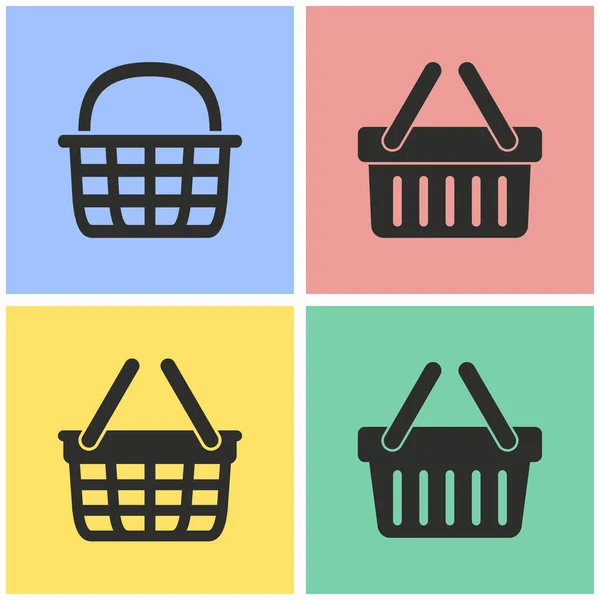 Shopping basket icon set. — Stock Vector