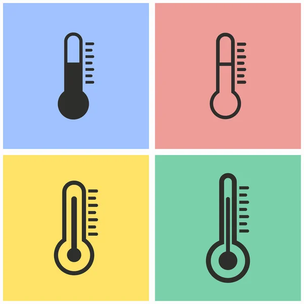 Thermometer-Symbol gesetzt. — Stockvektor