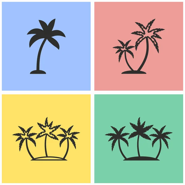 Set icona palma . — Vettoriale Stock
