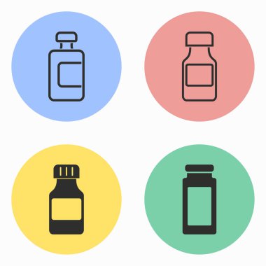 Tıp şişe Icon set.