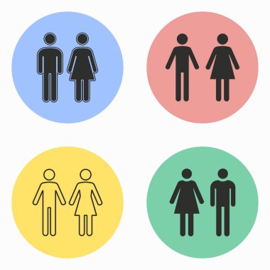 Adam ve kadın tuvaleti Icon set.