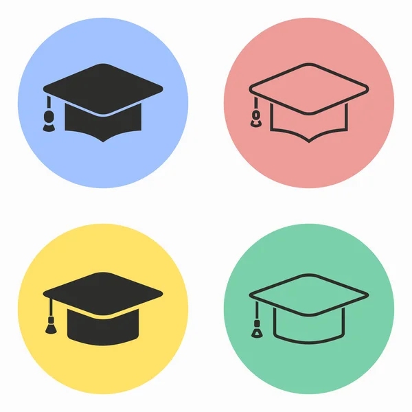 Conjunto de iconos de graduación . — Vector de stock