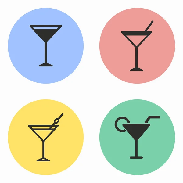 Ensemble d'icônes cocktail . — Image vectorielle