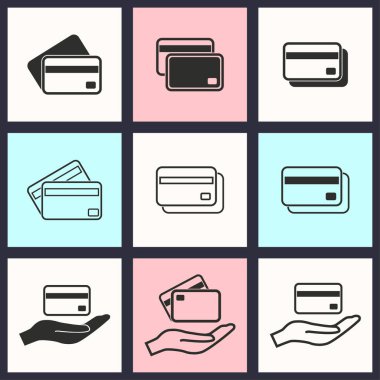 Kredi kartı Icon set.