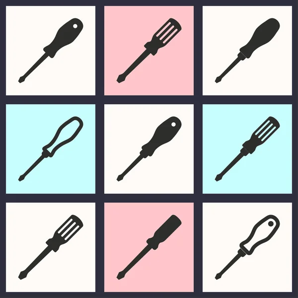 Screwdriver icon set. — Stock Vector