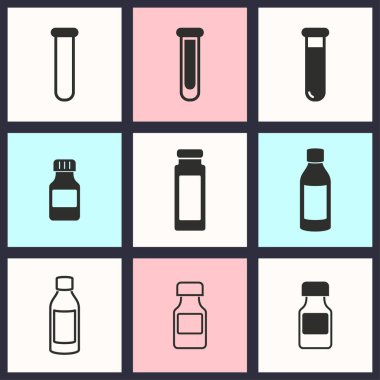 Tıp şişe Icon set.