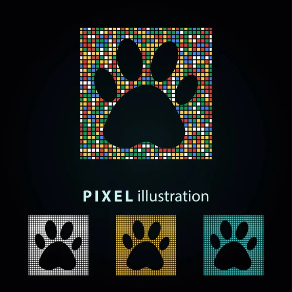 Paw - pixel illustration.