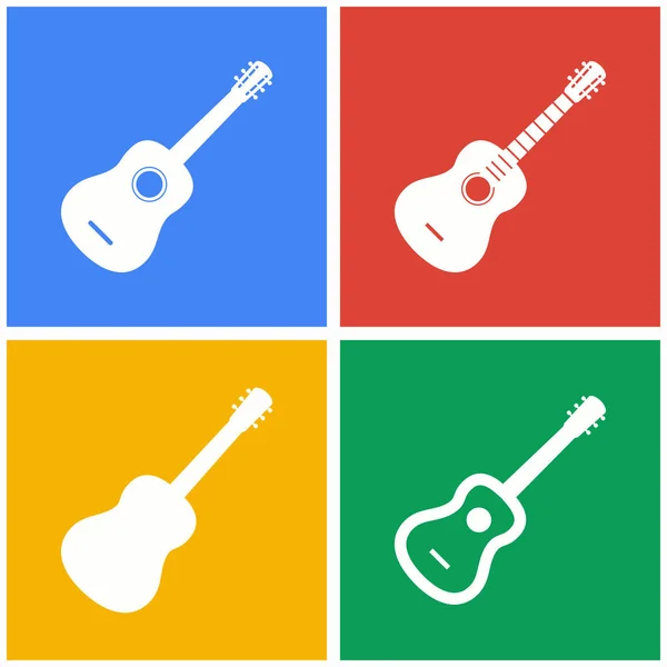 Ensemble d'icônes de guitare . — Image vectorielle