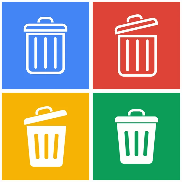 Ensemble d'icônes de poubelle . — Image vectorielle