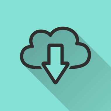 Bulut indir - vektör simgesi.