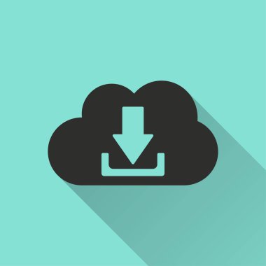 Bulut indir - vektör simgesi.