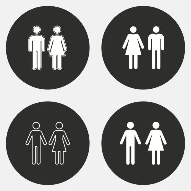 Adam ve kadın tuvaleti Icon set.