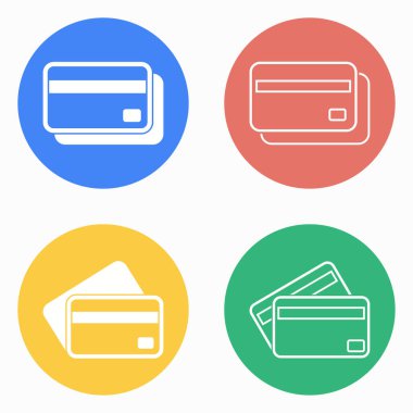 Kredi kartı Icon set.