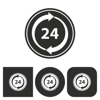 24 saat hizmet - vektör simgesi.