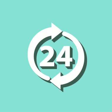24 saat hizmet - vektör simgesi.
