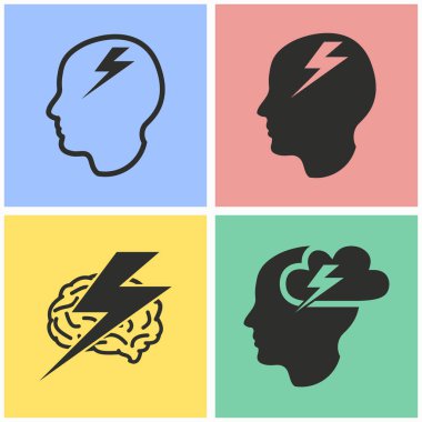 Beyin fırtınası Icon set.