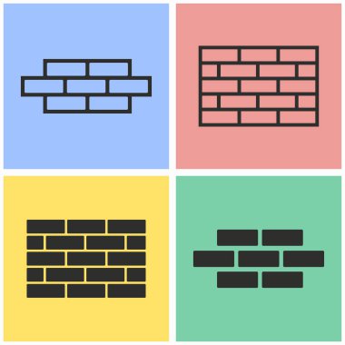 Tuğla duvar Icon set.