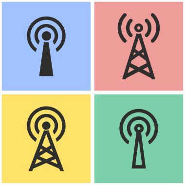 İletişim kulesi Icon set.