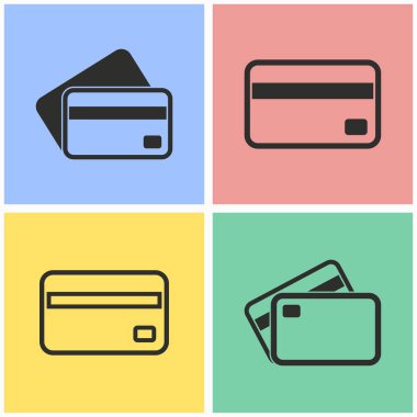 Kredi kartı Icon set.