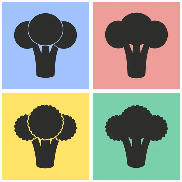 Broccoli icon set. — Stock Vector