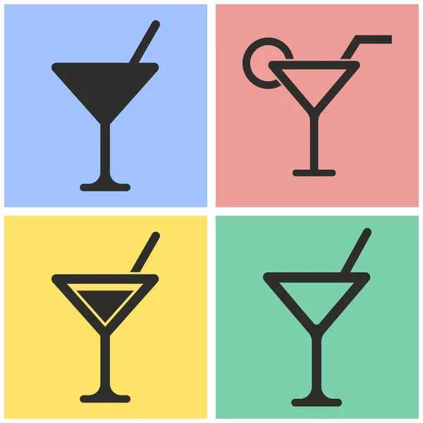 Cocktail icon set. — Stock Vector