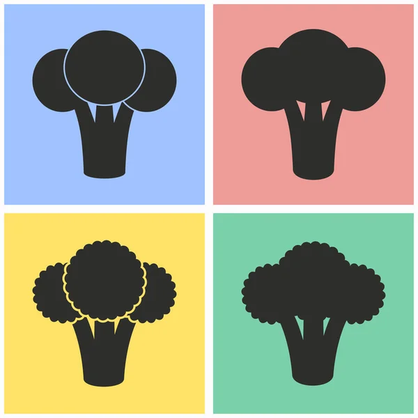Conjunto de ícones de brócolis . — Vetor de Stock