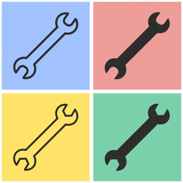 Wrench icon set. — Stock Vector
