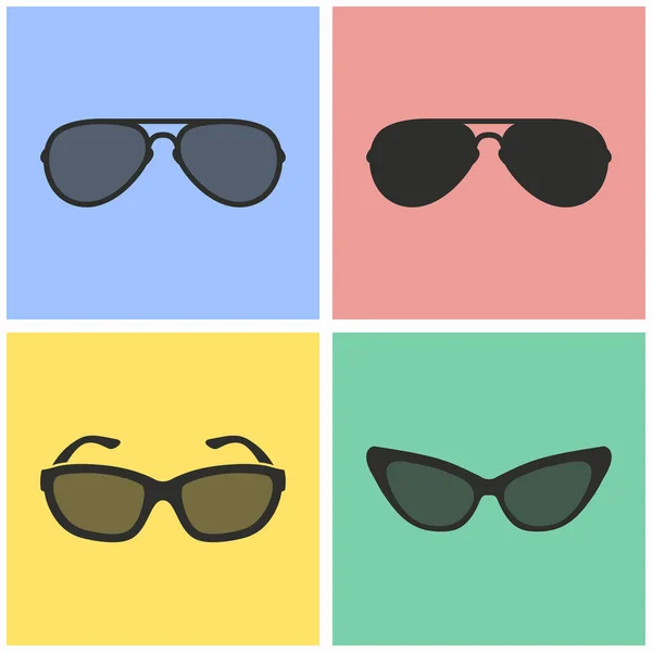 Ensemble de lunettes de soleil icône . — Image vectorielle