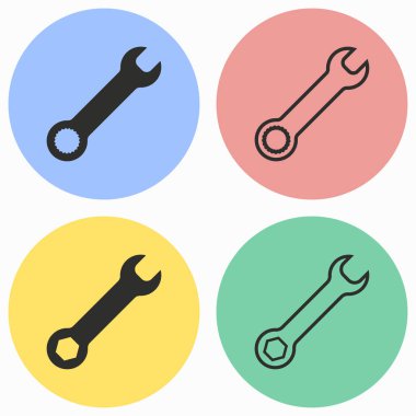 İngiliz anahtarı Icon set.
