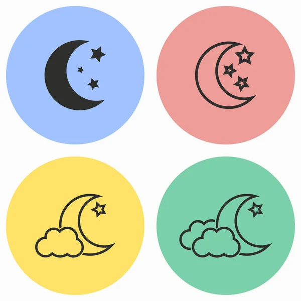 Moon star icon set. — Stock Vector