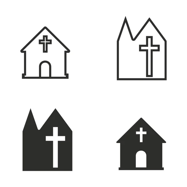Kerk pictogrammenset. — Stockvector