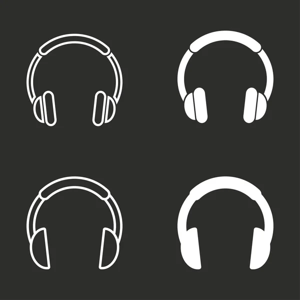Headphone icon set. — Stock Vector