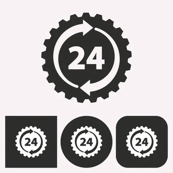 24 horas de servicio - icono de vector . — Archivo Imágenes Vectoriales