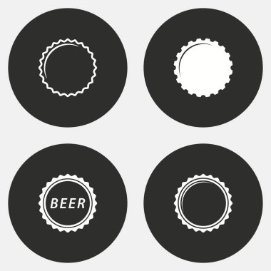 şişe kapağı Icon set.