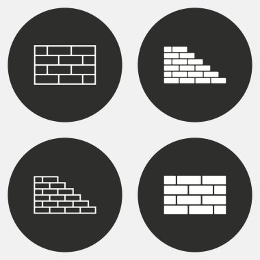 Tuğla duvar Icon set.