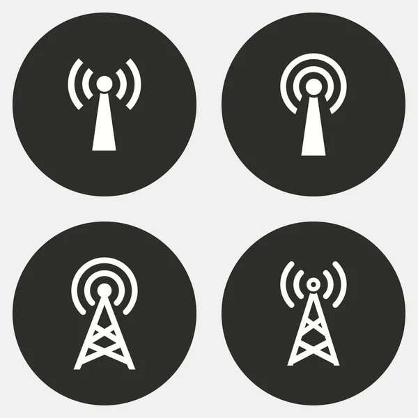 Set icona torre di comunicazione . — Vettoriale Stock