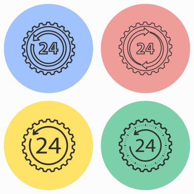 24 saat servis simge seti.