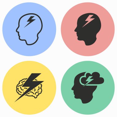 Beyin fırtınası Icon set.
